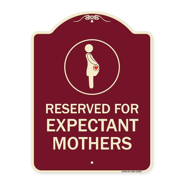 Signmission Reserved for Expectant Mothers W/ Graphic Heavy-Gauge Aluminum Sign, 18" L, 24" H, BU-1824-23202 A-DES-BU-1824-23202 - main